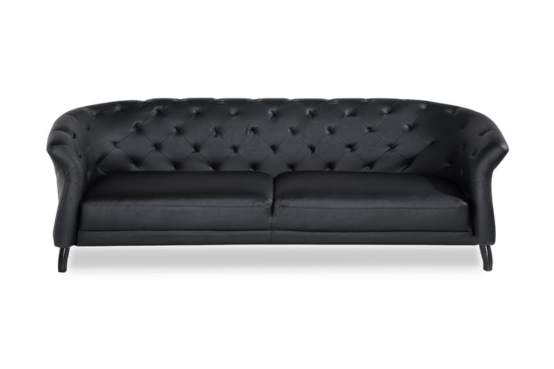Niva Chesterfield Sofa 3-pers - Sort - Møbler - Sofaer - 3 personers sofa
