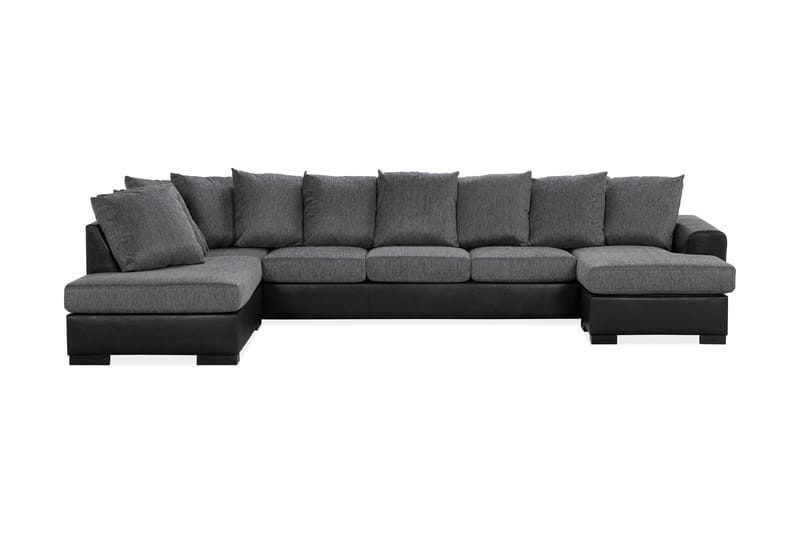 Ocean U-sofa Large med Chaiselong Højre Kunstlæder - Grå - Møbler - Sofaer - Lædersofaer