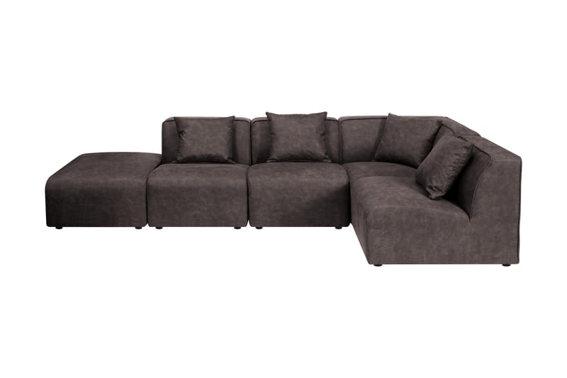 Comoa Modulhjørnesofa - Mørkebrun/Sort - Møbler - Sofaer - Velour sofaer