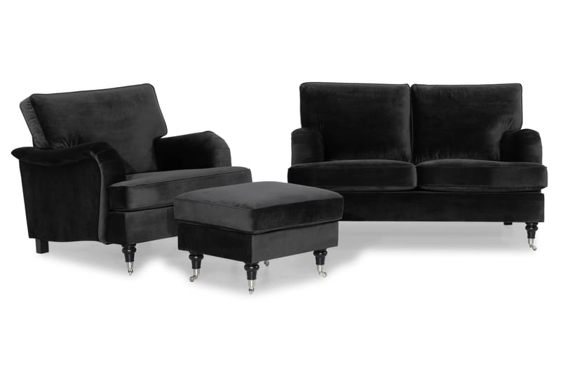 Howard Classic Sofagruppe 2-personers+Lænestol+Puf Velour