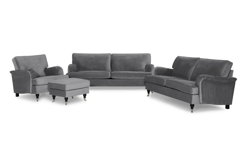 Howard Classic Sofagruppe 3,5+3-personers+Lænestol+Puf Velou