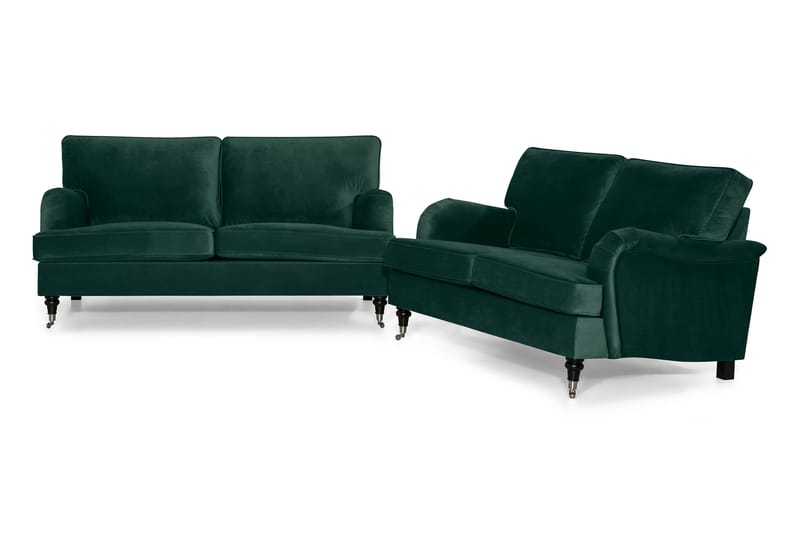 Howard Classic Sofagruppe 3+2-personers Velour - Mørkegrøn - Møbler - Sofaer - Sofagrupper