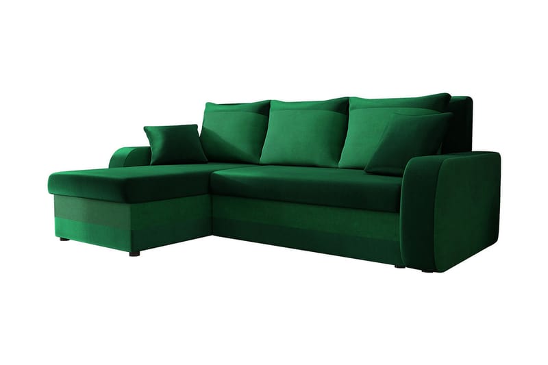 Alvared 3-person Hjørnesovesofa Universal - Grøn - Møbler - Sofaer - Velour sofaer