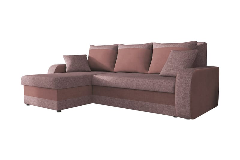Alvared 3-person Hjørnesovesofa Universal - Rosa - Møbler - Sofaer - Velour sofaer
