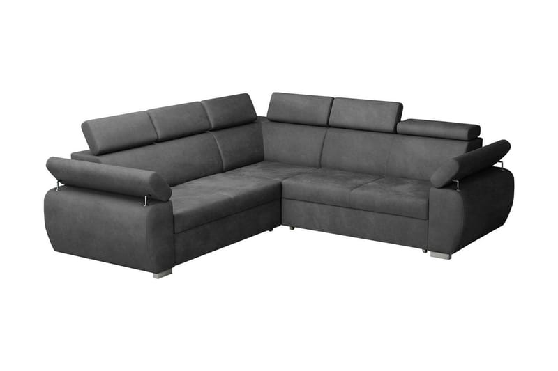 Boston Hjørnesofa - Mørkegrå - Møbler - Sofaer - Velour sofaer