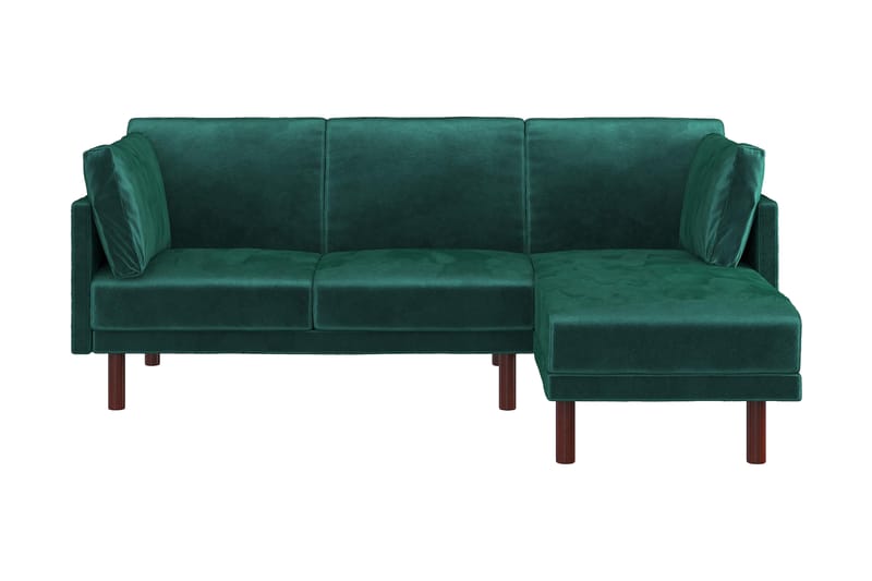 Clair 3-pers. Sovesofa med Chaiselong Justerbar Velour/Grøn/