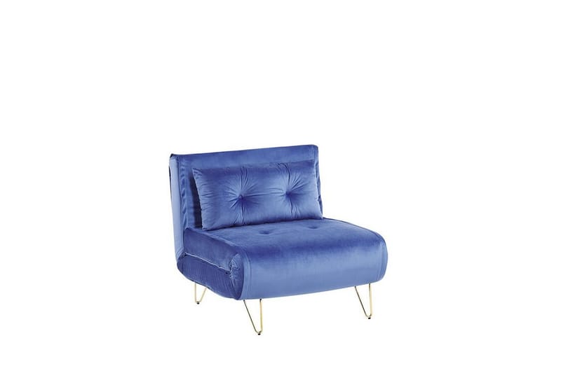 Sovesofa 1-personers Velour marineblå VESTFOLD - Blå - Møbler - Sofaer - Sofatilbehør - Rengøring sofa - Læder