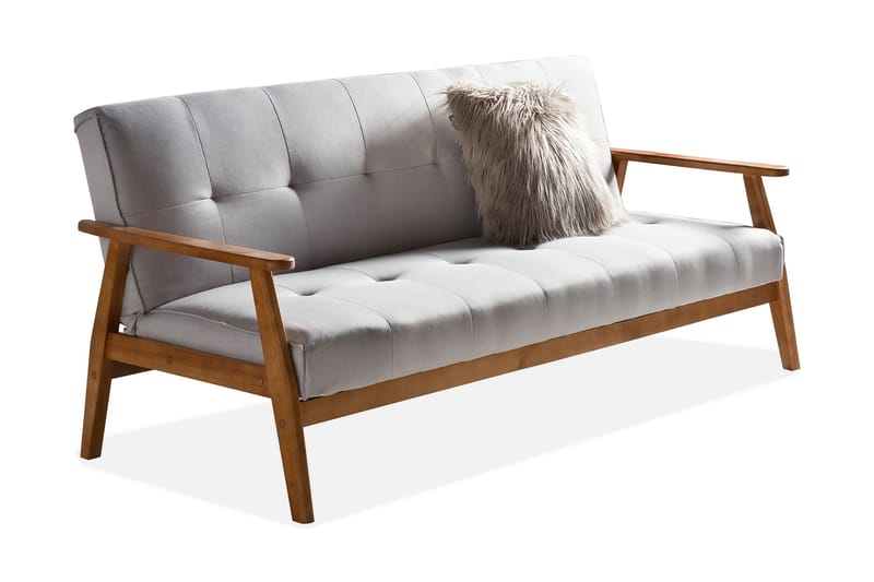 Sovesofa 190x85x81 cm vævet stof - Lys grå - Møbler - Sofaer - 2 personers sofa
