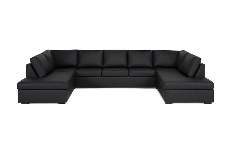 Crazy U-sofa med chaiselong - Sort PU Læder - Møbler - Sofaer - Lædersofaer