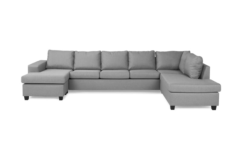 Houston U-sofa Large med Chaiselong Venstre - Grå - Møbler - Sofaer - Velour sofaer