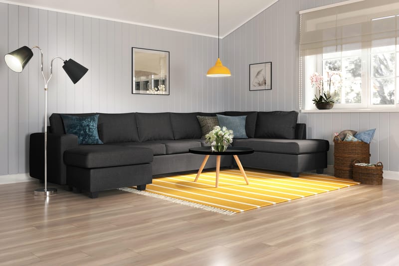 Houston U-sofa Large med Chaiselong Venstre - Mørkegrå - Møbler - Sofaer - U-Sofa