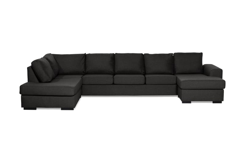 Ocean U-sofa Large med Chaiselong Højre - Sort - Møbler - Sofaer - Lædersofaer