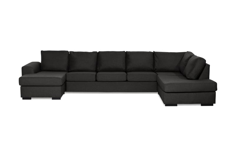 Ocean U-sofa Large med Chaiselong Venstre - Sort - Møbler - Sofaer - Lædersofaer