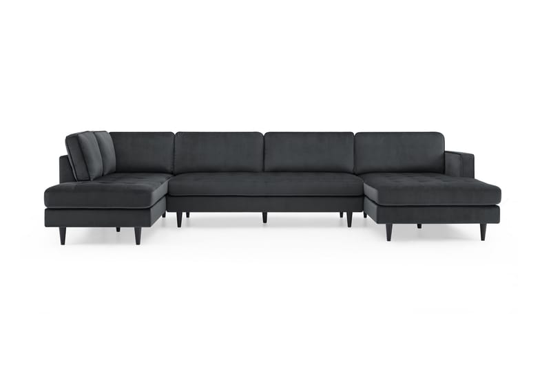 Olenne U-sofa - Mørkegrå - Møbler - Sofaer - Velour sofaer