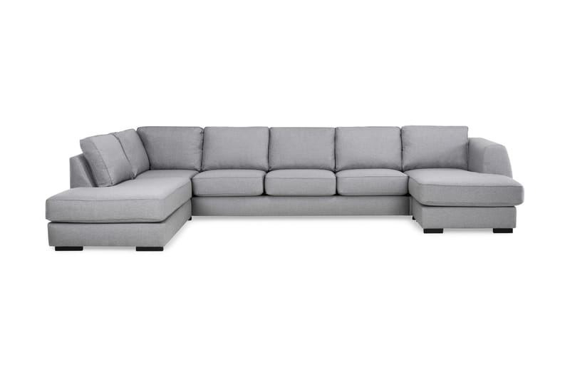 Optus U-sofa Large med Chaiselong Højre - Lysegrå - Møbler - Sofaer - Lædersofaer