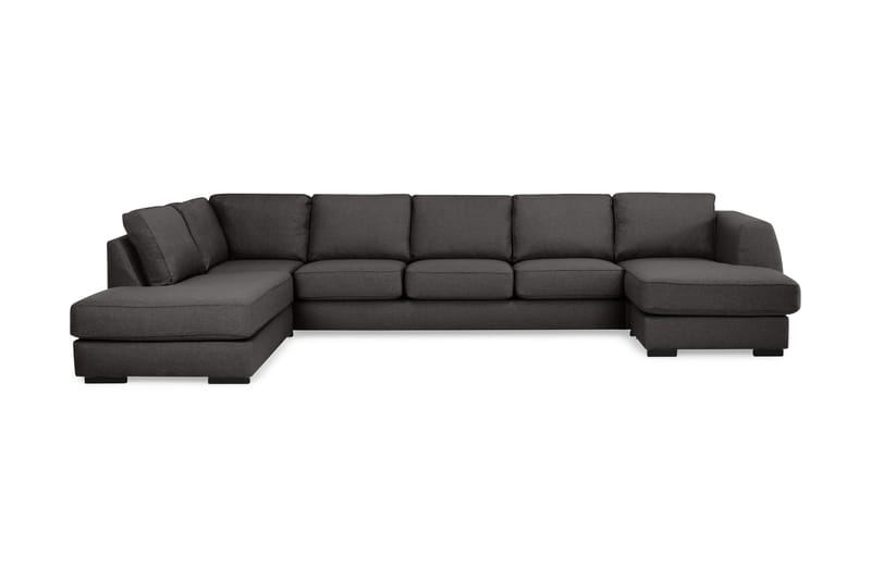 Optus U-sofa Large med Chaiselong Højre - Mørkegrå - Møbler - Sofaer - Lædersofaer