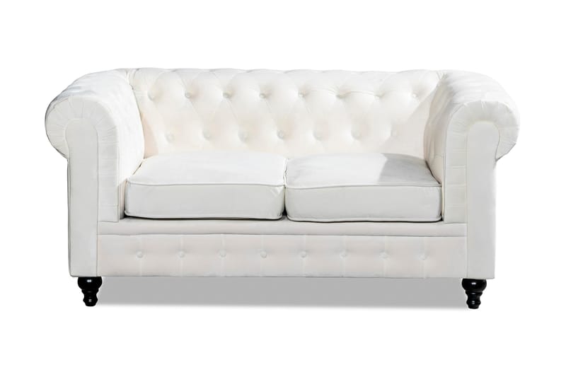 Chestefield Lyx Sofa 2-personers - Beige Velour - Møbler - Sofaer - 2 personers sofa