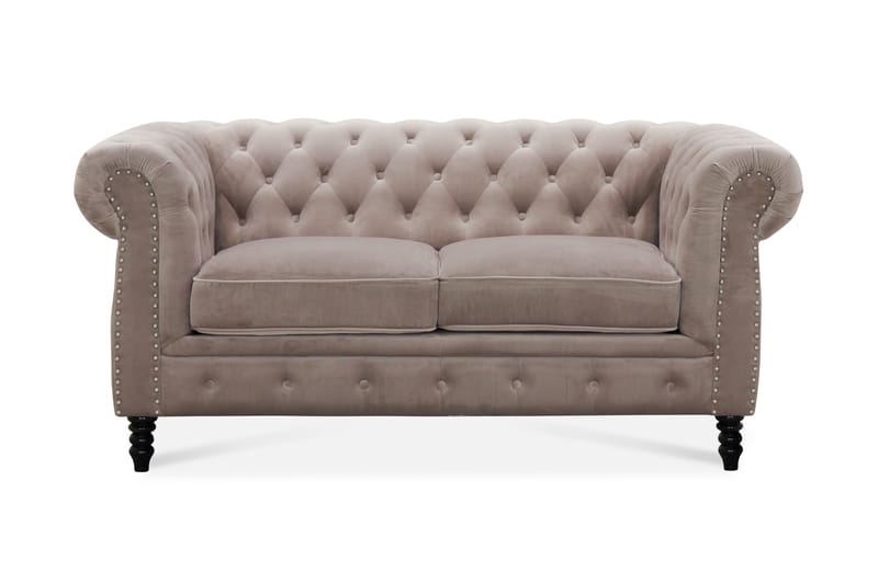 Chesterfield Deluxe Veloursofa 2-pers - Sand - Møbler - Sofaer - 2-personers sofa