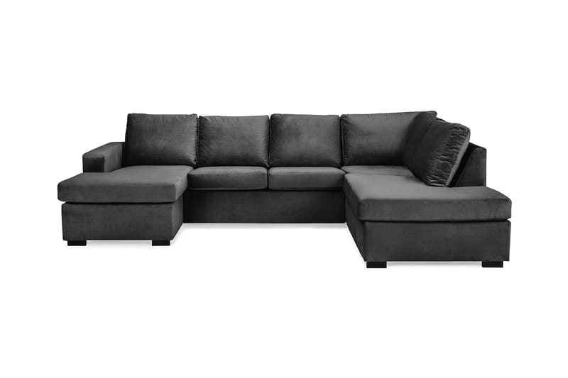 Crazy U-sofa Stor Højre Velour - Mørkegrå - Møbler - Sofaer - Velour sofaer