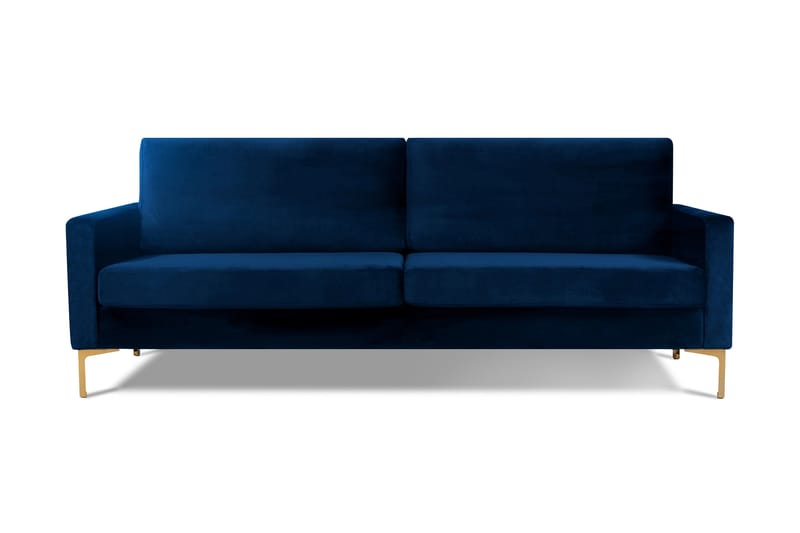 Davorin 3-pers Veloursofa - Blå - Møbler - Sofaer - 3 personers sofa