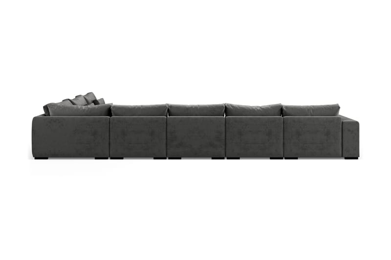 Dubai U-modulsofa Large med Chaiselong Venstre Velour - Mørkegrå - Møbler - Sofaer - Velour sofaer