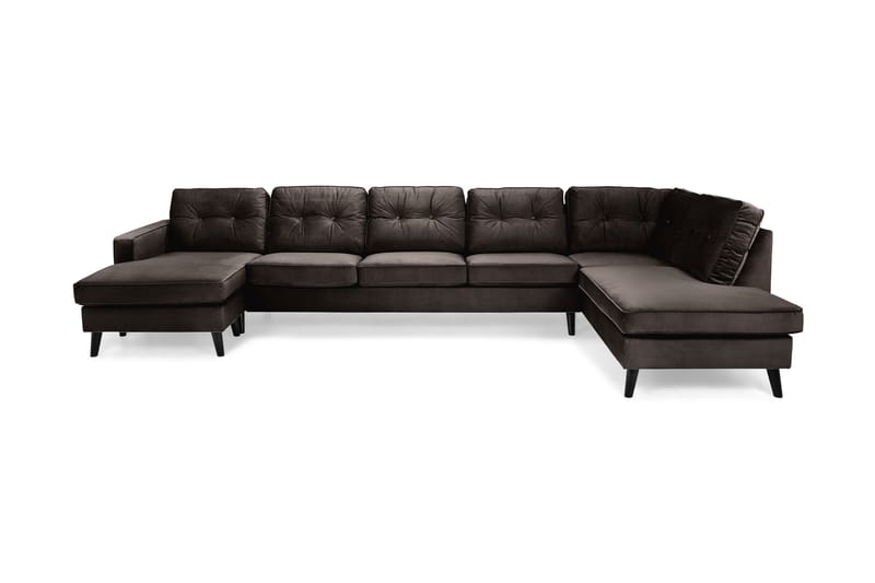 Monroe U-sofa Large med Chaiselong Venstre Velour - Muldvarp - Møbler - Sofaer - Velour sofaer