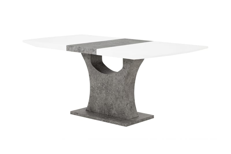 Azusa Spisebordssæt 140 cm med 4 Sorado Stole - Hvid/Beton - Møbler - Spisebordssæt - Rektangulært spisebordssæt