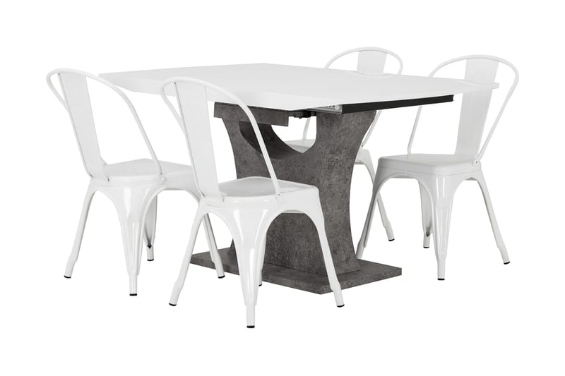 Azusa Udvideligt Spisebordssæt 140 cm med 4 Amparo Stol
