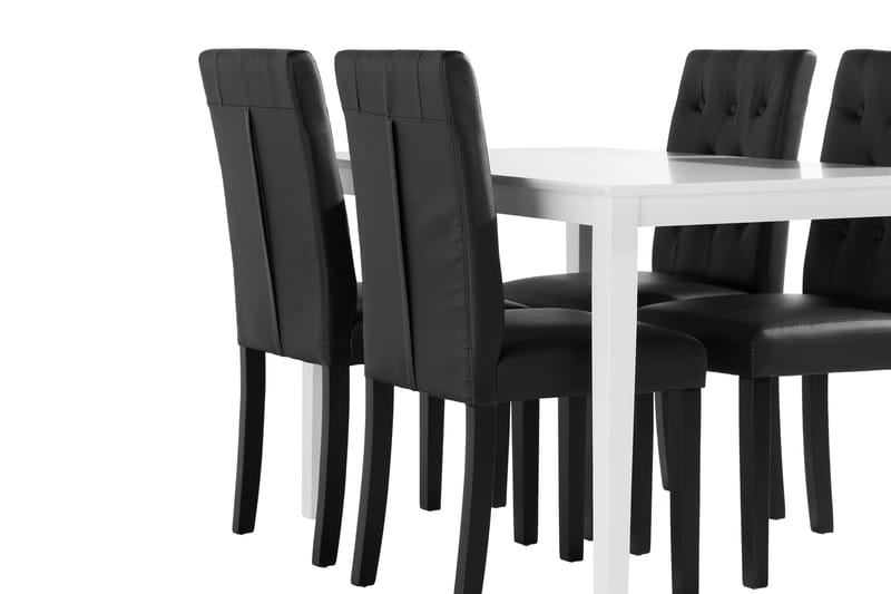 Michigan spisebord 120 cm 4 Brunnevik Stol kunstlæder - Hvid - Møbler - Spisebordssæt - Rektangulært spisebordssæt