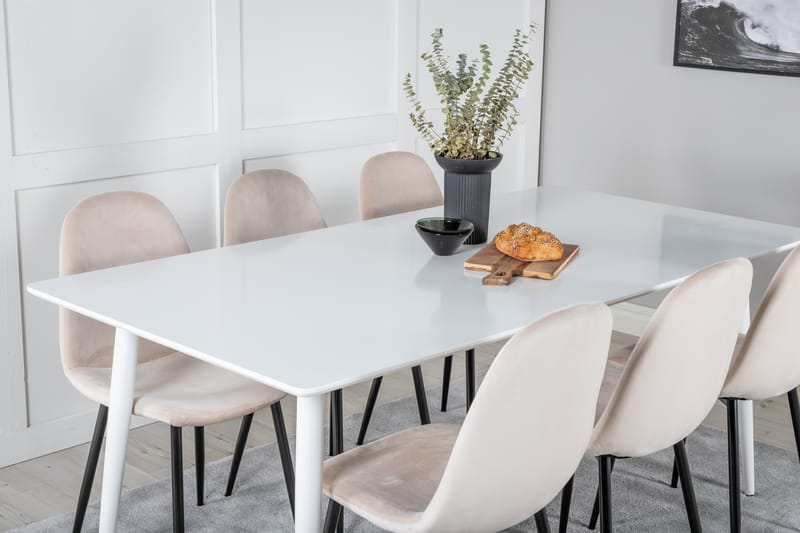 Ypas Spisebord 180 cm med 6 pontus køkkenstole - Møbler - Spisebordssæt - Rektangulært spisebordssæt