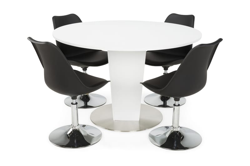 Cubic Spisebordssæt 120 cm hvid - 4 stk Shape Stole - Møbler - Spisebordssæt - Rundt spisebordssæt