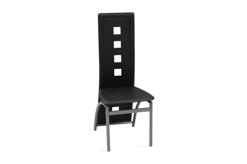 274309 Spisebordsstole 6 Stk. Sort Kunstlæder - Sort - Møbler - Stole & lænestole - Spisebordsstole & køkkenstole