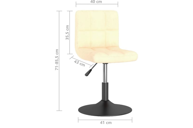 drejelige spisebordsstole 2 stk. fløjl cremefarvet - Creme - Møbler - Stole & lænestole - Armstole