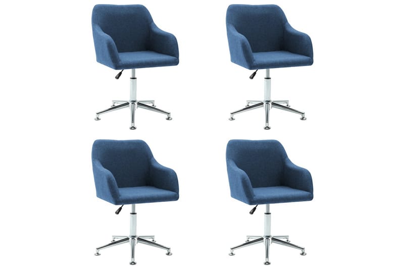 Drejelige spisebordsstole 4 stk. stof blå - Blå - Møbler - Stole - Armstole