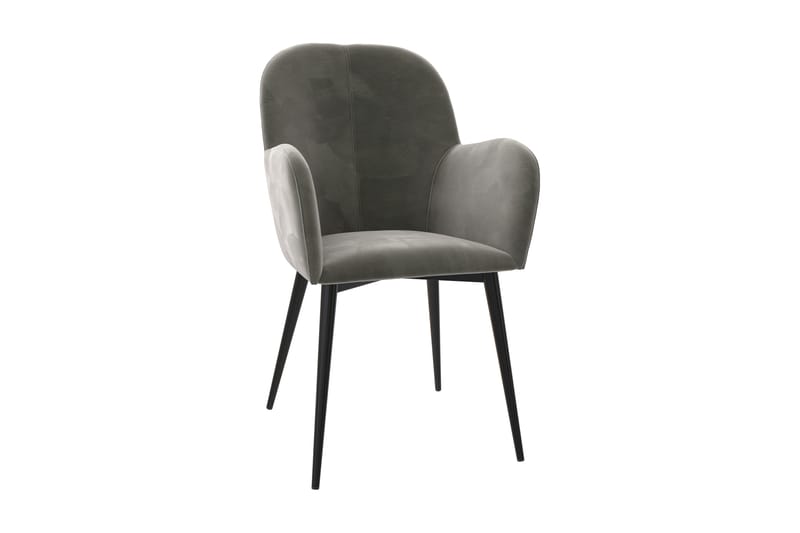 Fitz Armstol Grå/Velour - Dorel Home - Møbler - Stole & lænestole - Spisebordsstole & køkkenstole