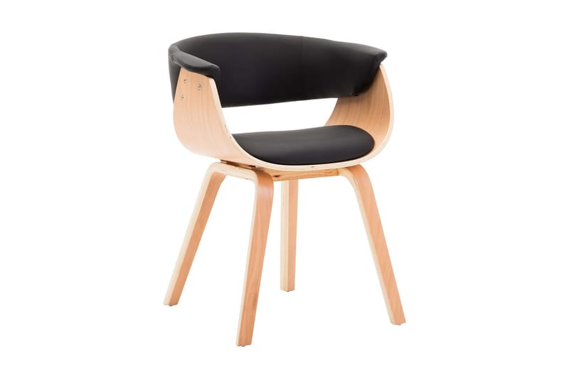 spisebordsstol 2 stk.bøjet træ og  kunstlæder sort - Sort - Møbler - Stole & lænestole - Spisebordsstole & køkkenstole
