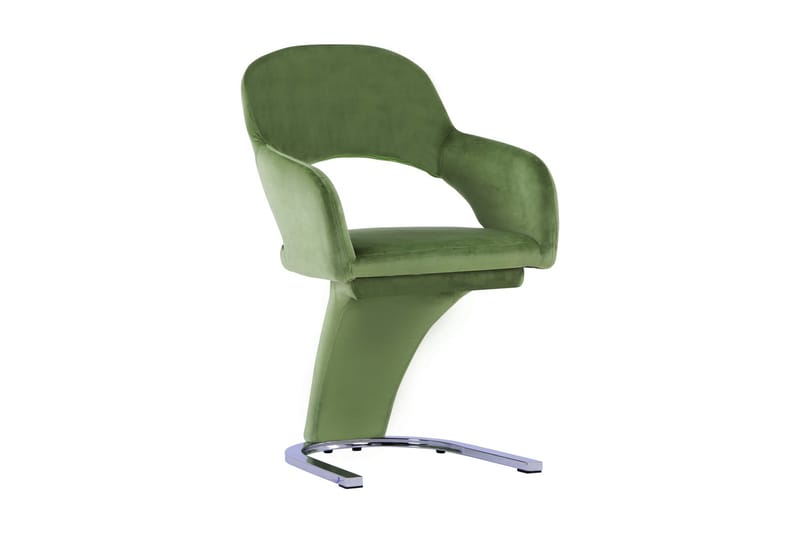 Spisebordsstole 2 Stk. Fløjl Grøn - Møbler - Stole & lænestole - Armstole