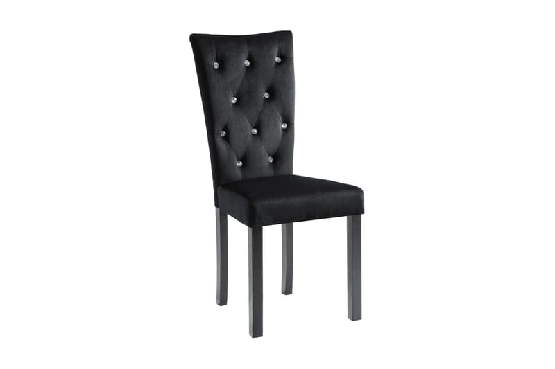 Spisebordsstole 2 Stk. Fløjl Sort - Sort - Møbler - Stole & lænestole - Spisebordsstole & køkkenstole