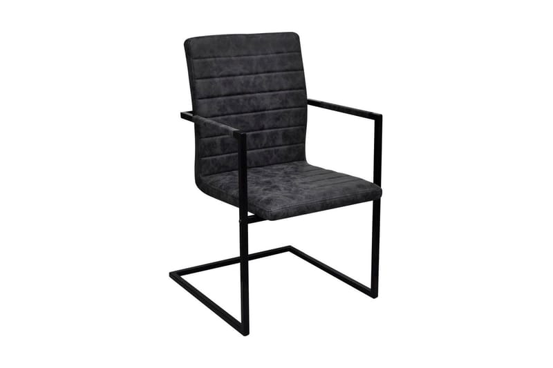 Spisebordsstole 2 Stk. Fritbærende Sort - Sort - Møbler - Stole & lænestole - Armstole