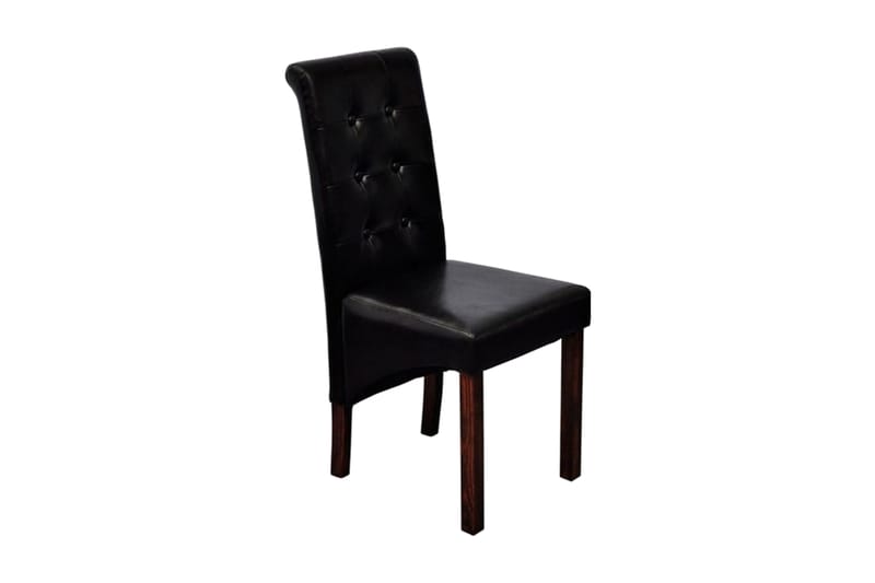 Spisebordsstole 2 Stk. Kunstlæder Sort - Sort - Møbler - Stole & lænestole - Armstole