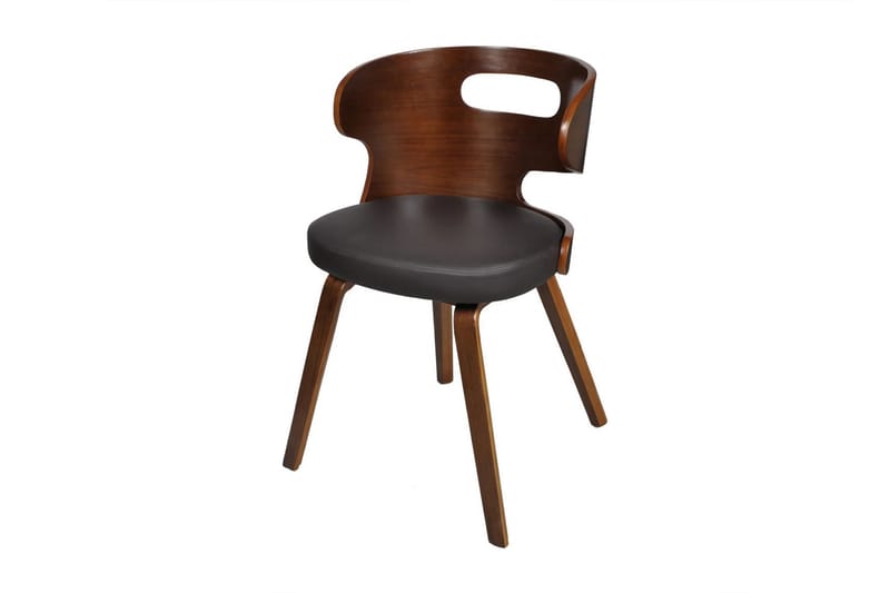 Spisebordsstole 2 Stk. Med Træstel Brun Kunstlæder - Brun - Møbler - Stole & lænestole - Armstole