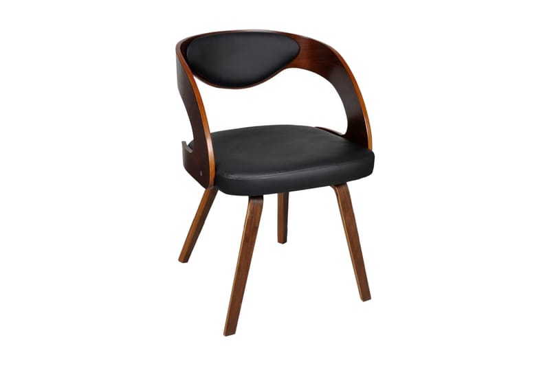 Spisebordsstole 2 Stk. Med Træstel Brun Kunstlæder - Brun - Møbler - Stole & lænestole - Spisebordsstole & køkkenstole