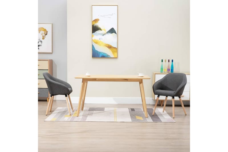 Spisebordsstole 2 Stk. Stof Mørkegrå - Grå - Møbler - Stole & lænestole - Armstole