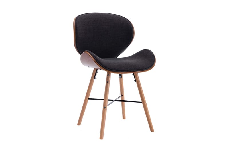 Spisebordsstole 2 stk. stof og bøjet træ mørkegrå - Grå - Møbler - Stole & lænestole - Armstole