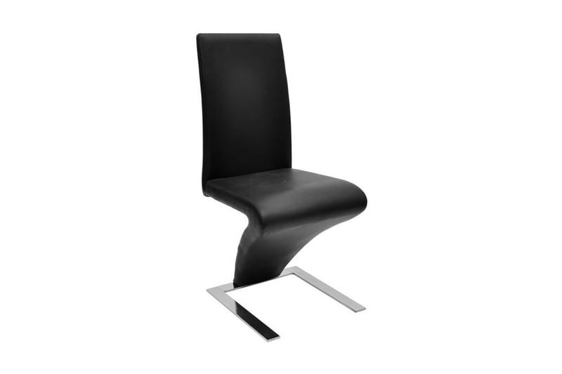 Spisebordsstole 2 Stk. Zigzagform Sort - Sort - Møbler - Stole & lænestole - Armstole