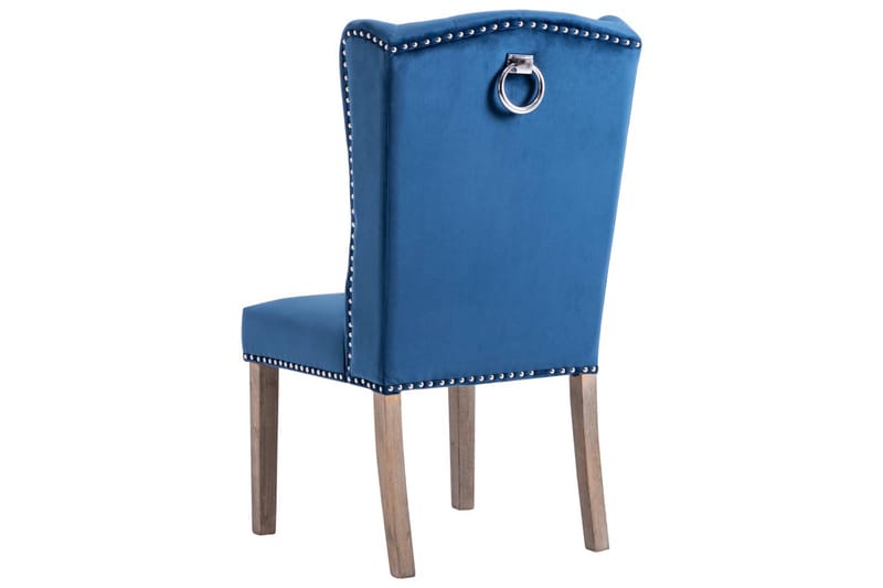Spisebordsstole 4 Stk. Fløjl Blå - Møbler - Stole - Armstole