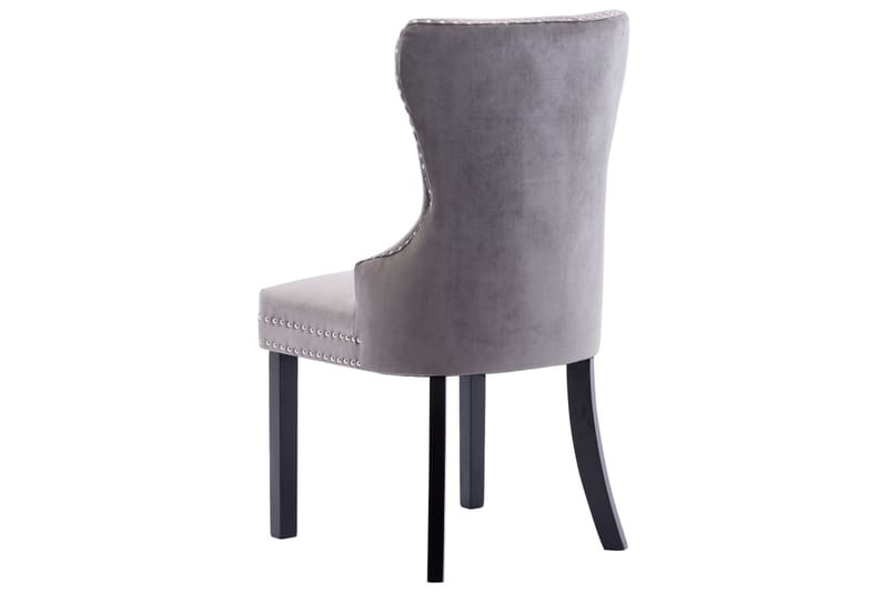 Spisebordsstole 4 Stk. Fløjl Grå - Møbler - Stole & lænestole - Armstole