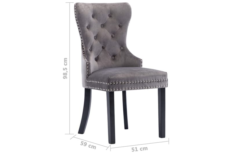 Spisebordsstole 4 Stk. Fløjl Grå - Møbler - Stole & lænestole - Armstole