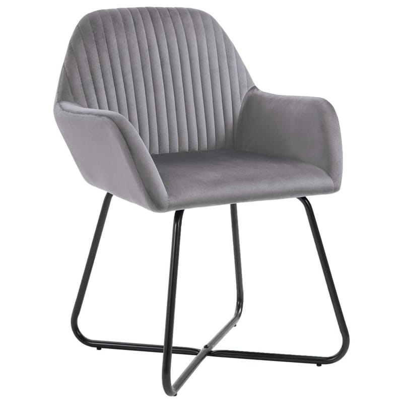Spisebordsstole 4 Stk. Fløjl Grå - Grå - Møbler - Stole & lænestole - Armstole
