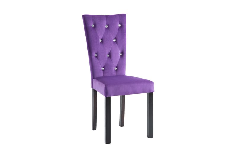 Spisebordsstole 4 Stk. Fløjl Lilla - Violet - Møbler - Stole & lænestole - Armstole